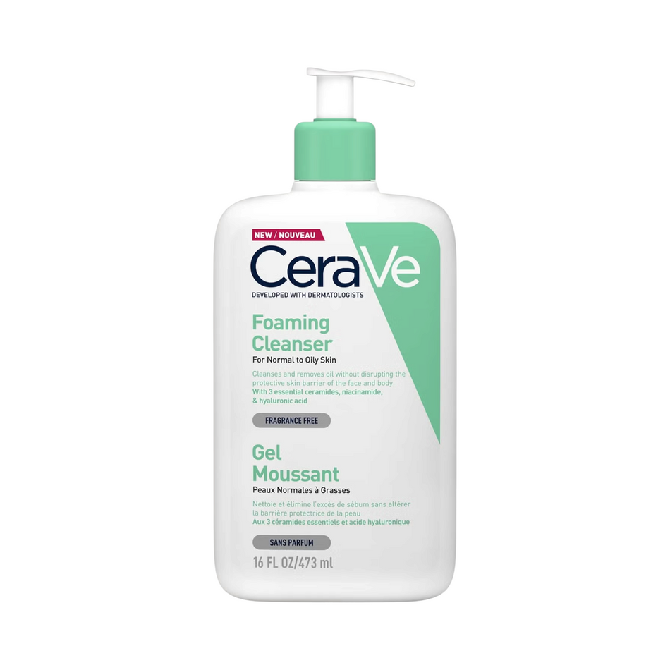 Lumina Pharmacy CeraVe Foaming Cleanser 473ml bottle for normal to oily skin with pump dispenser