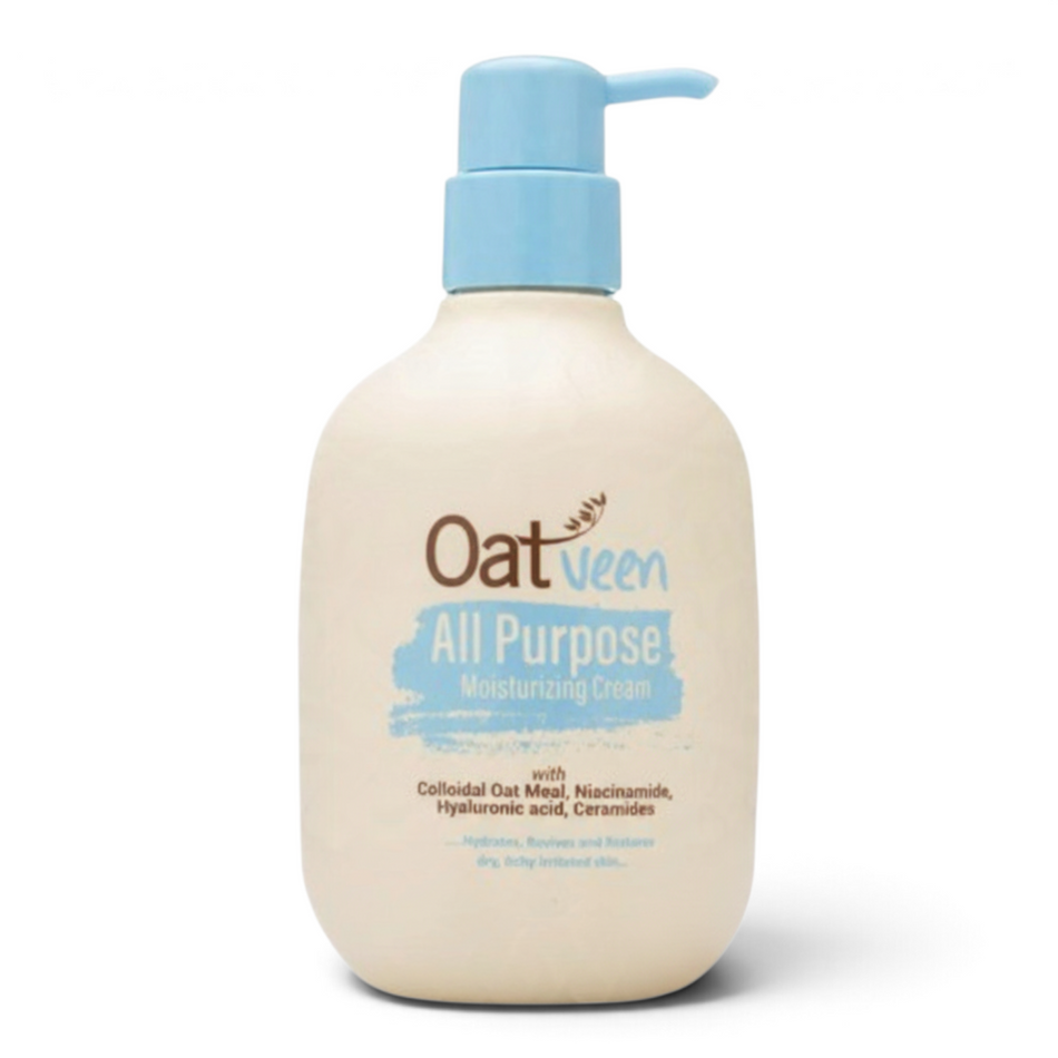 Lumina Pharmacy Oatveen all purpose moisturizing cream in a 400ml pump bottle for dry and sensitive skin