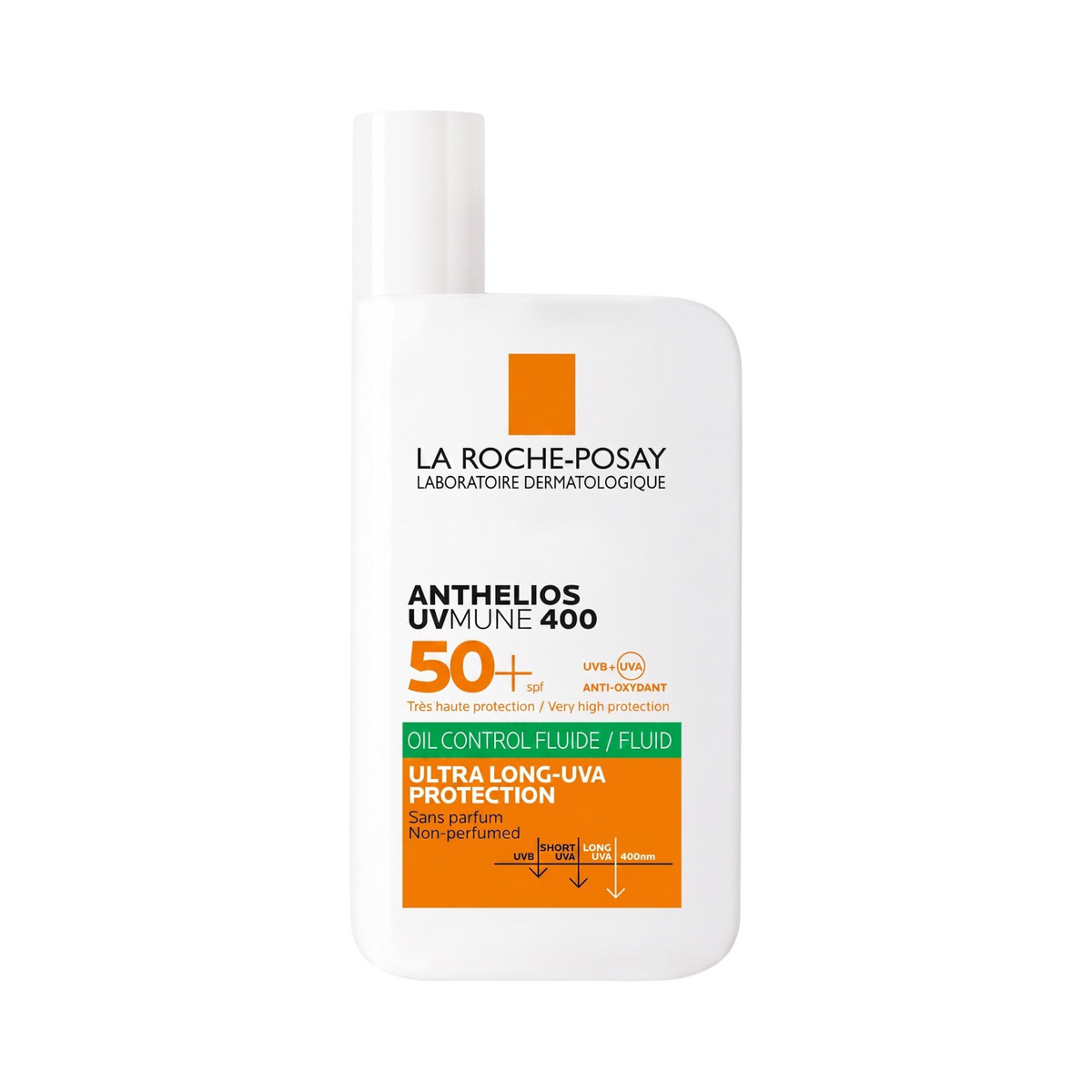 Lumina Pharmacy La Roche-Posay Anthelios UVMune 400 Oil Control Fluid SPF 50+ sunscreen bottle