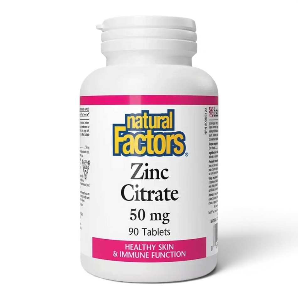 Natural Factors Zinc Citrate 50mg Tablets 90's