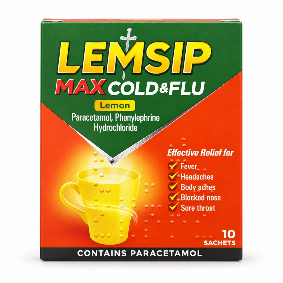 Lemsip Max Cold and Flu Lemon Sachets 10's