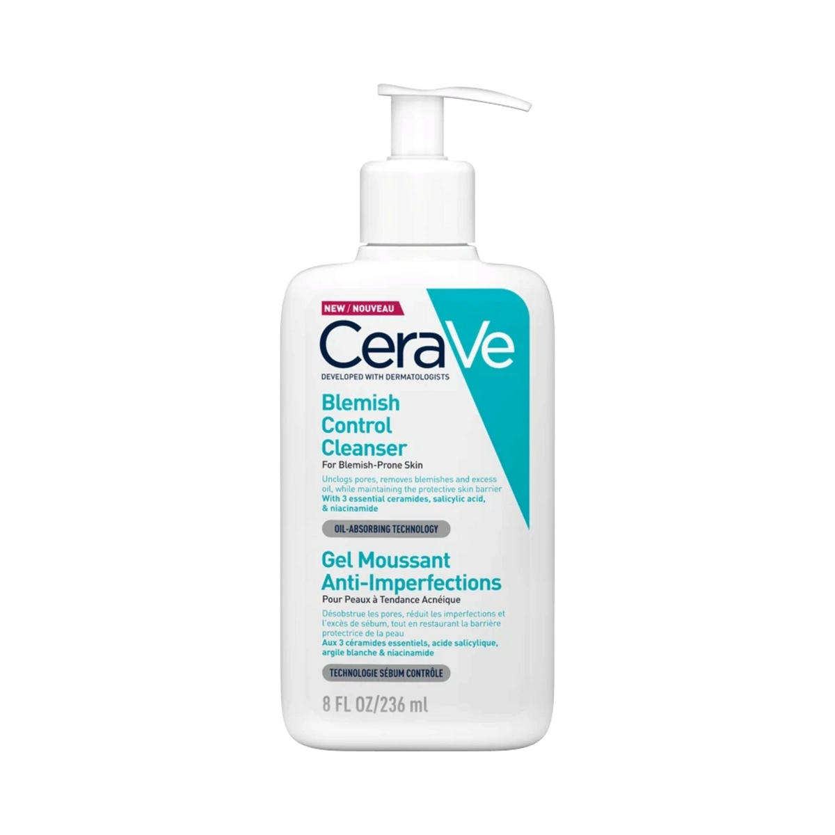 Lumina Pharmacy CeraVe Blemish Control Cleanser 236ml bottle for blemish-prone skin with salicylic acid and ceramides