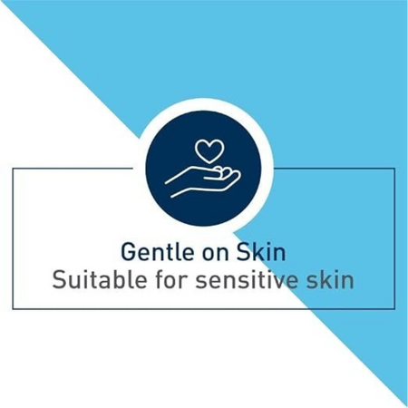 Lumina Pharmacy graphic showing a heart icon in a hand, indicating the CeraVe SA Smoothing Cream is gentle on skin.