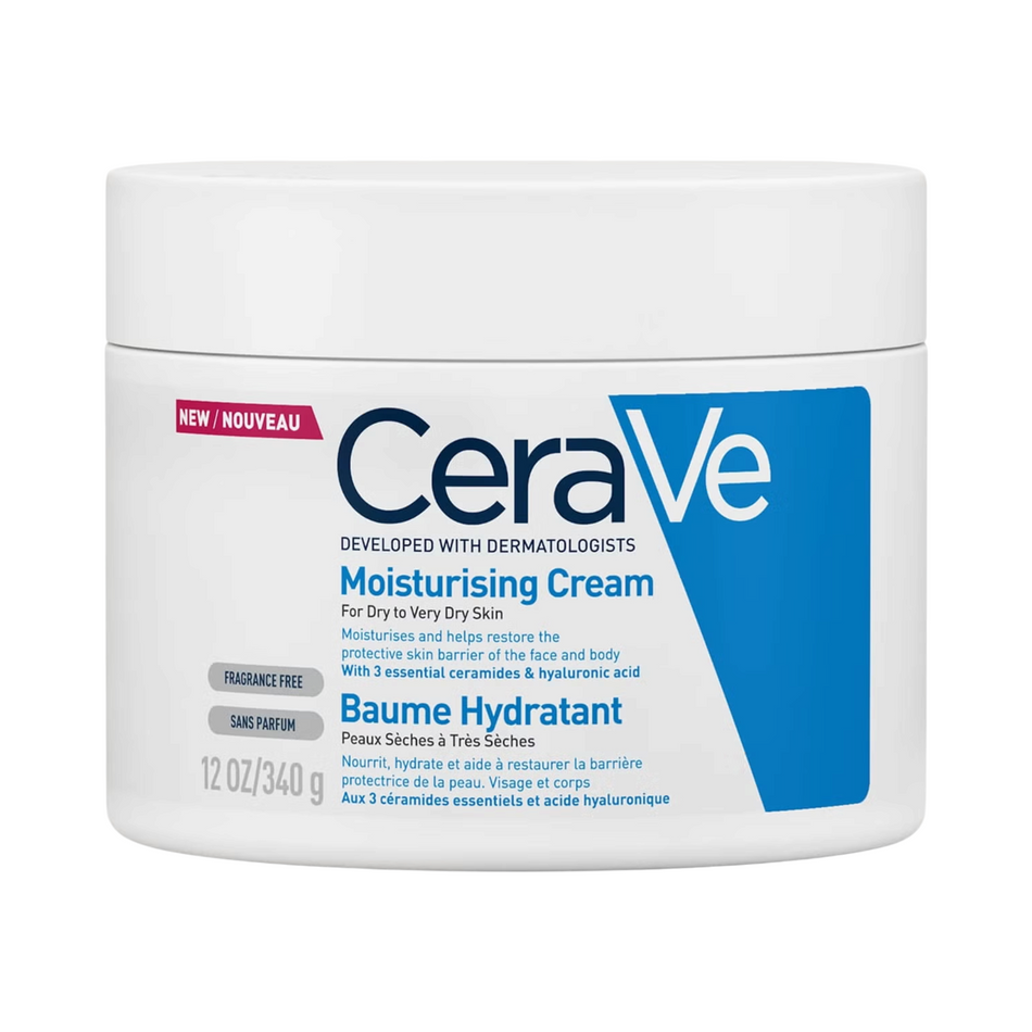 Lumina Pharmacy CeraVe Moisturizing Cream 340g jar for dry to very dry skin with ceramides and hyaluronic acid