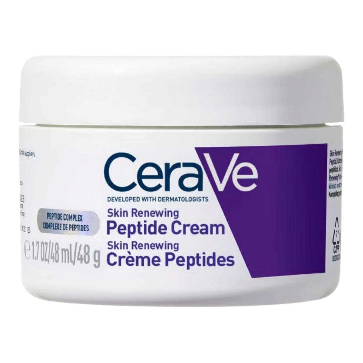 Lumina Pharmacy CeraVe Skin Renewing Peptide Cream in a white 48ml jar for anti-ageing and skin barrier support.