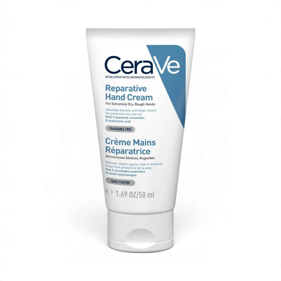 Lumina Pharmacy CeraVe Reparative Hand Cream 50ml tube for dry and rough skin with ceramides and hyaluronic acid