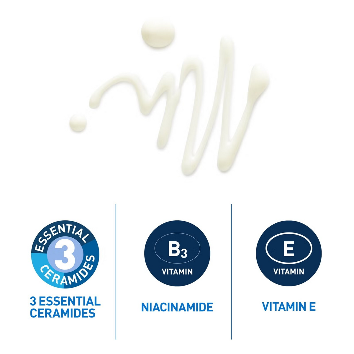 Lumina Pharmacy CeraVe Invisible Dry Touch Fluid Sunscreen texture swatch with ceramides, niacinamide, and vitamin E