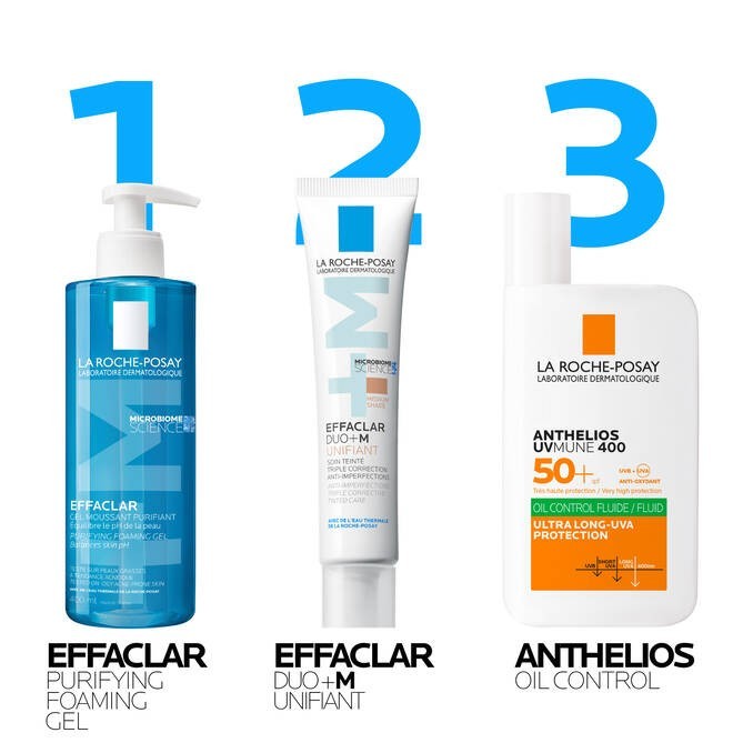 Lumina Pharmacy La Roche-Posay Effaclar and Anthelios skincare routine set for oily and blemish-prone skin