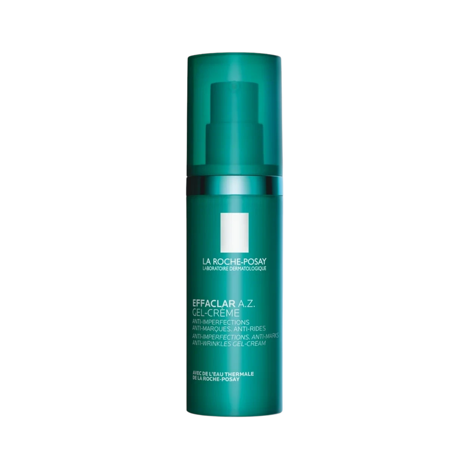 Lumina Pharmacy La Roche-Posay Effaclar A.Z Gel Cream i en grön pumpflaska för fet och oren hud
