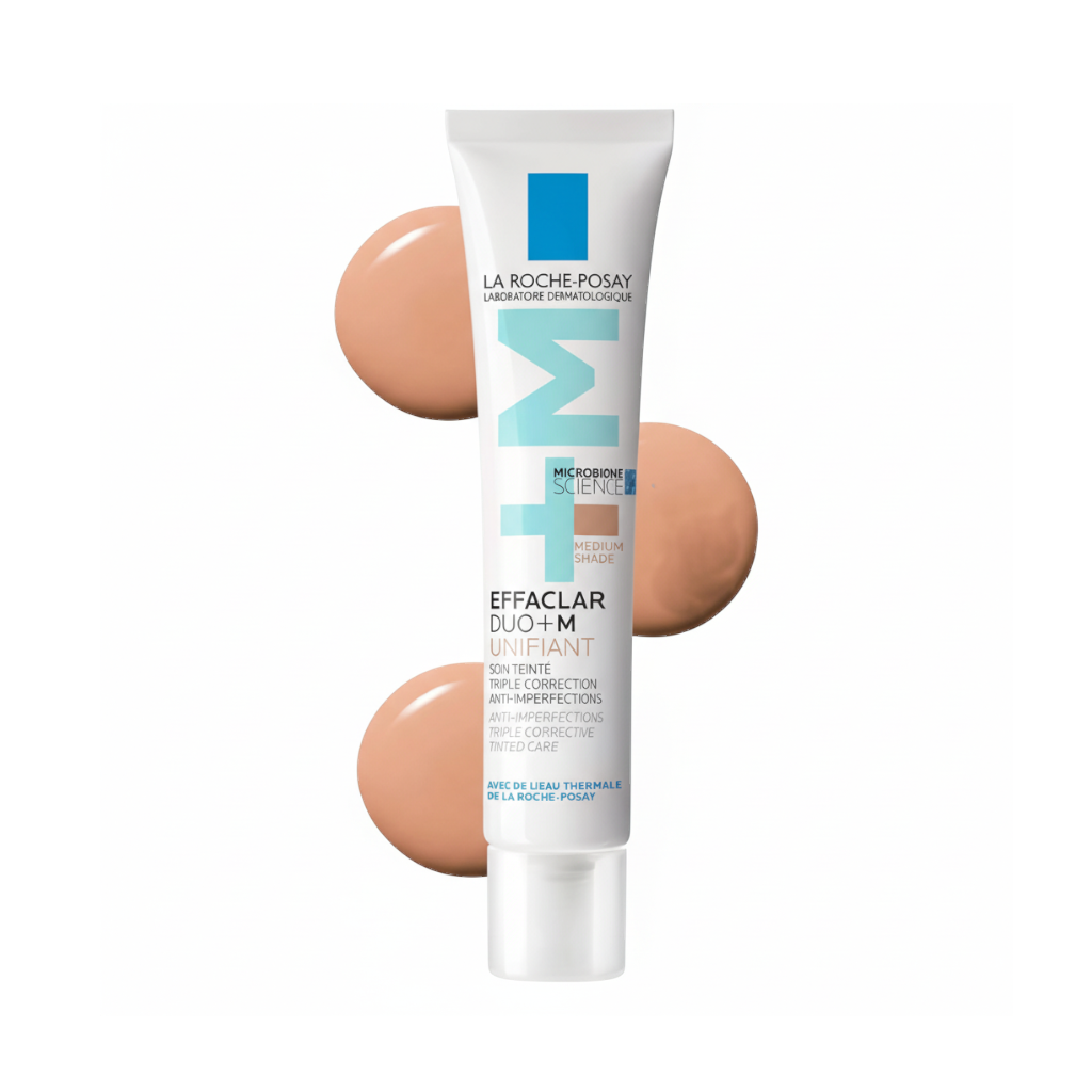 Lumina Pharmacy La Roche-Posay Effaclar Duo+M Unifiant medium shade tinted corrective moisturizer in a 40ml tube.