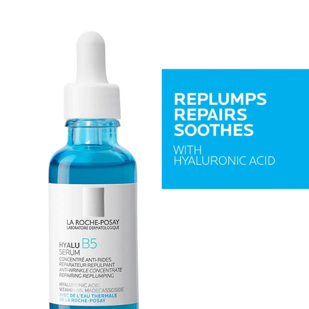 Lumina Pharmacy La Roche-Posay Hyalu B5 hydrating serum in a blue glass bottle with a dropper for sensitive skin