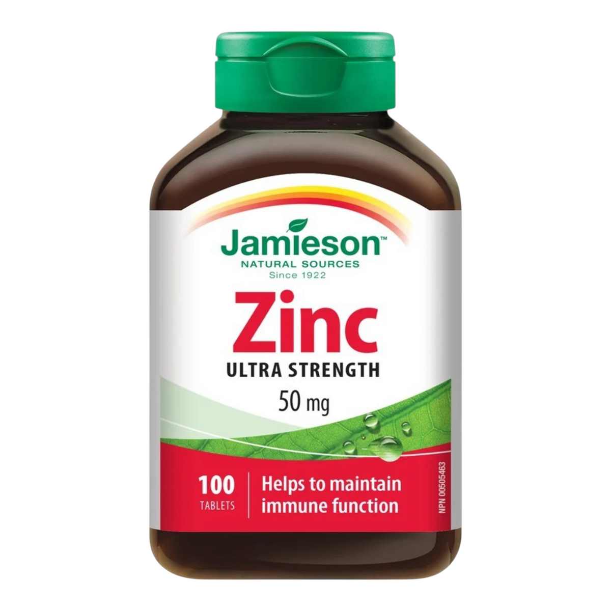 Lumina Pharmacy Jamieson Zinc 50mg high-potency mineral supplement bottle for immune health and skin support