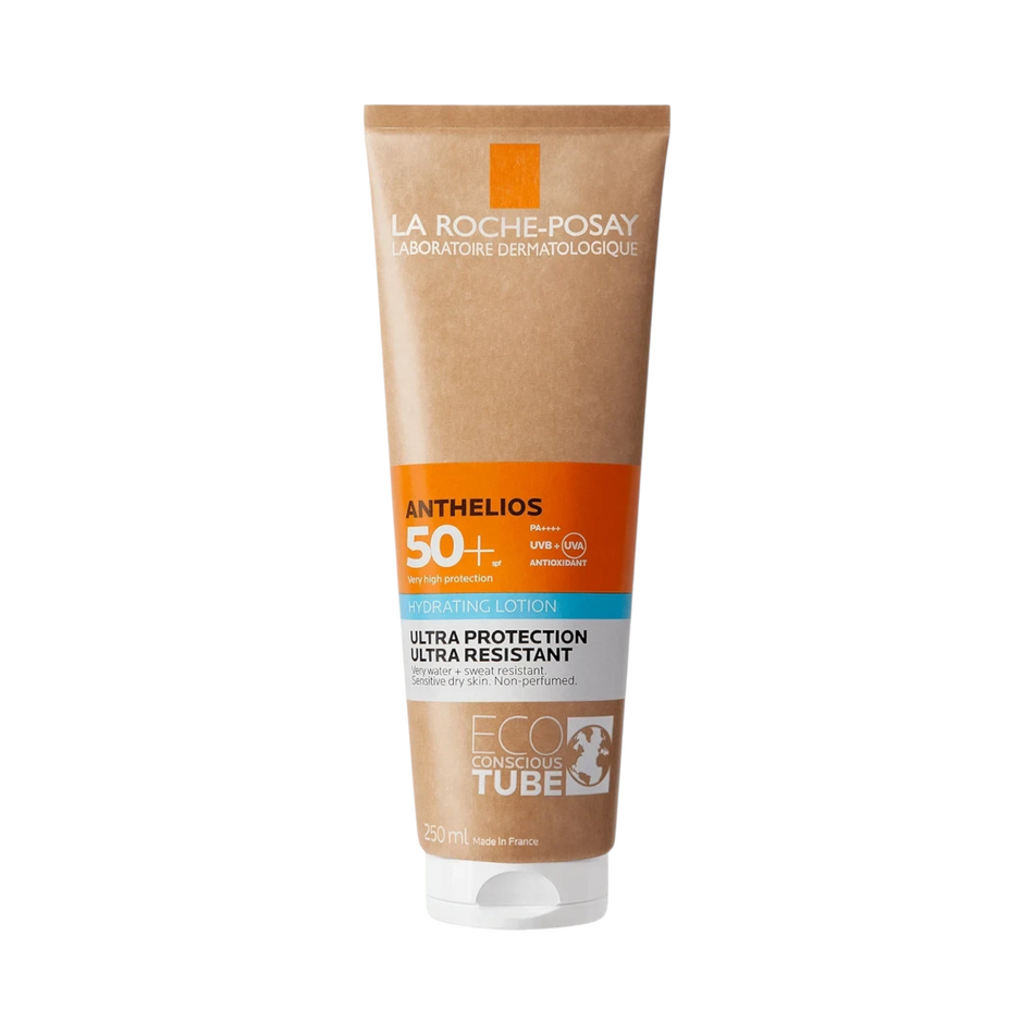 Lumina Pharmacy La Roche-Posay Anthelios SPF50+ hydrating sunscreen lotion in an eco-conscious tube