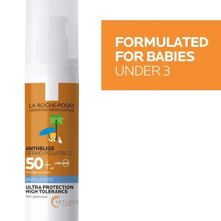 Lumina Pharmacy La Roche-Posay Anthelios Baby Lotion SPF50+ in a 50ml pump bottle for sensitive skin