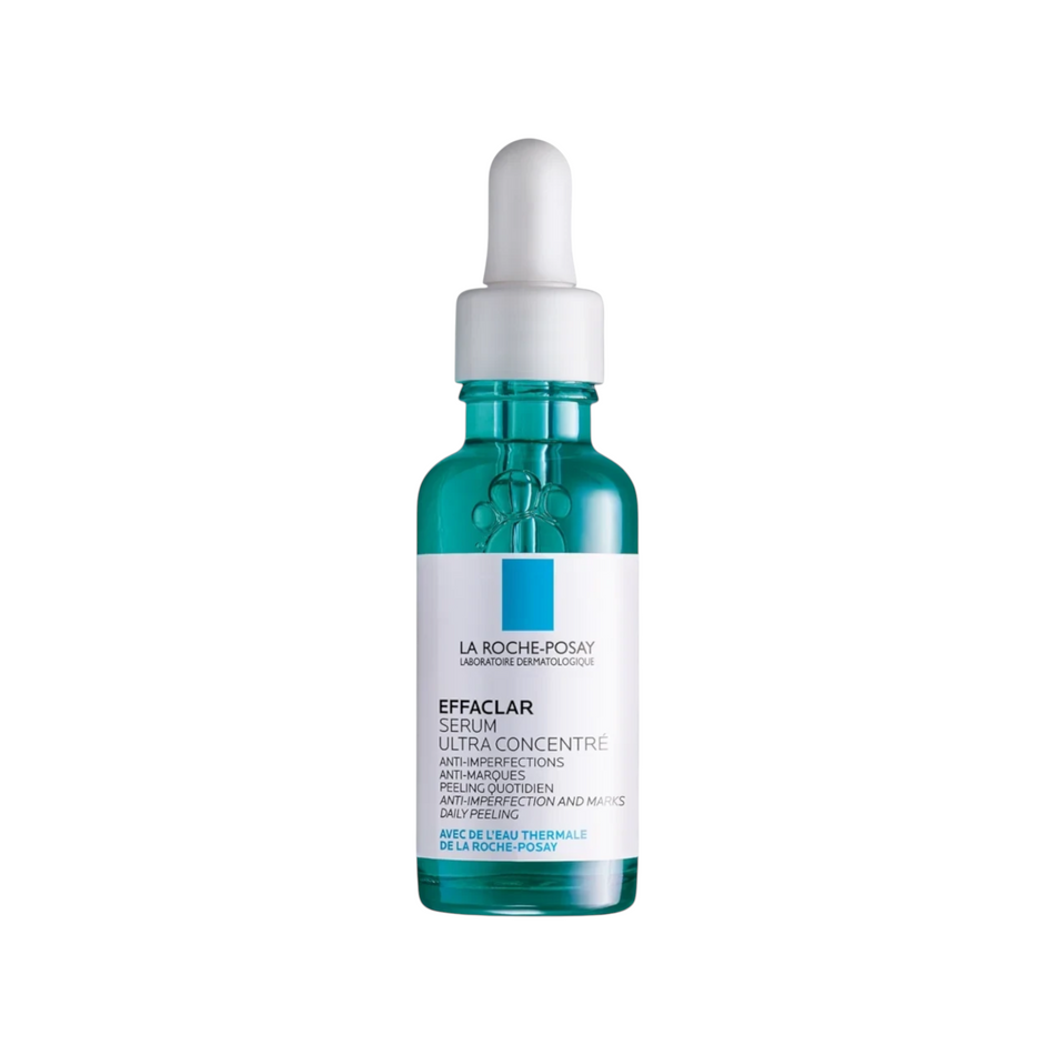 Lumina Pharmacy La Roche-Posay Effaclar Serum in a 30ml teal glass bottle with a white dropper for blemish-prone skin