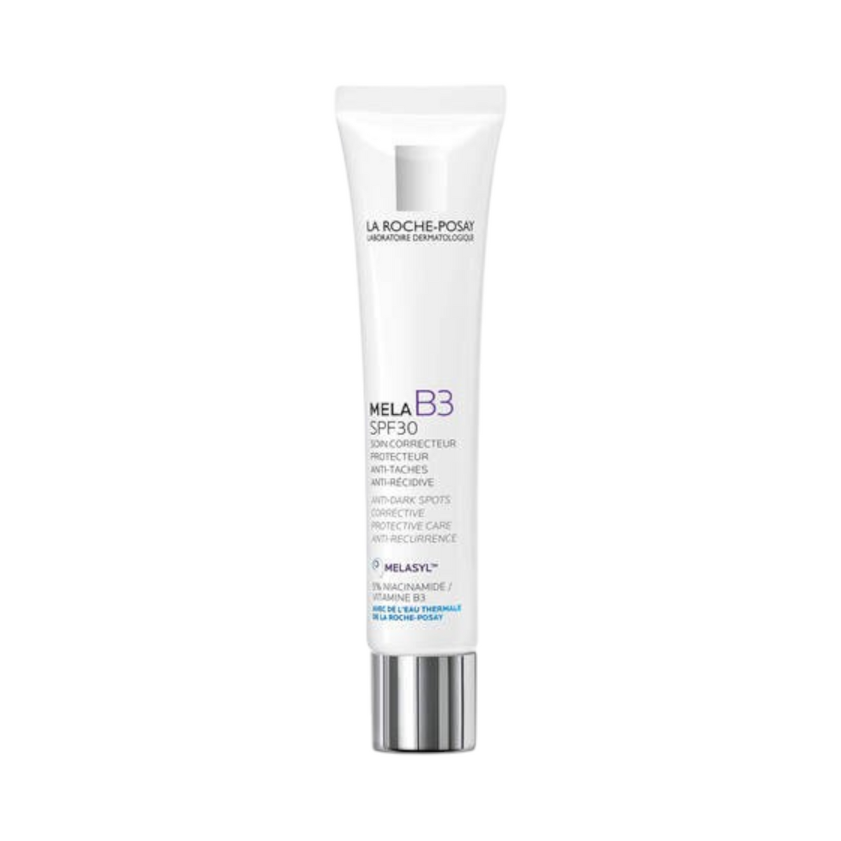 Lumina Pharmacy La Roche-Posay Mela B3 SPF 30 daily moisturiser tube for dark spots and uneven skin tone.